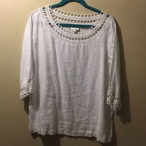Sz L linen J Jill blouse